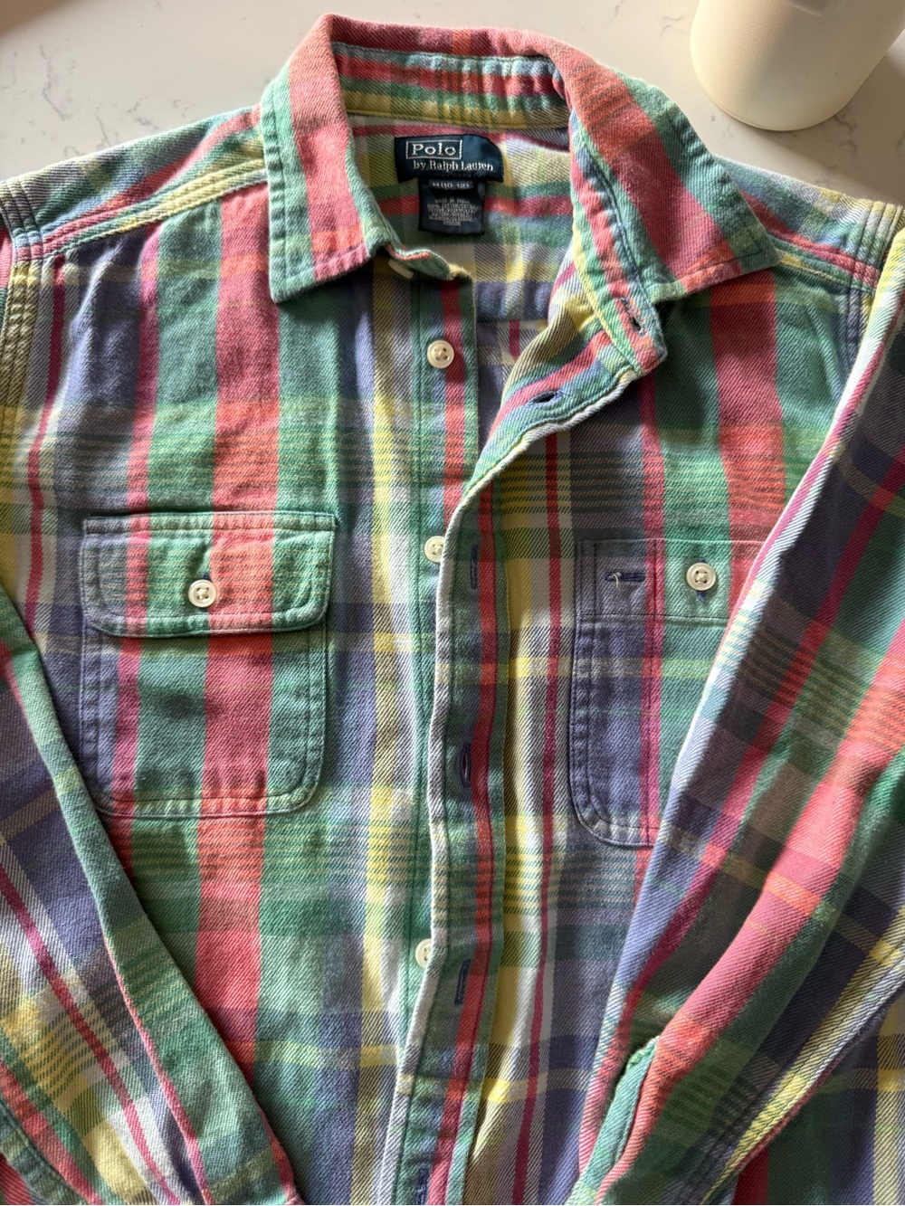 Polo by Ralph Lauren Pastel Multicolor Plaid Button-Down Shirt